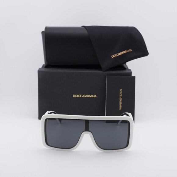 Dolce & Gabbana DG6204 331287 Shield Sunglasses - White/Dark Grey main image 5